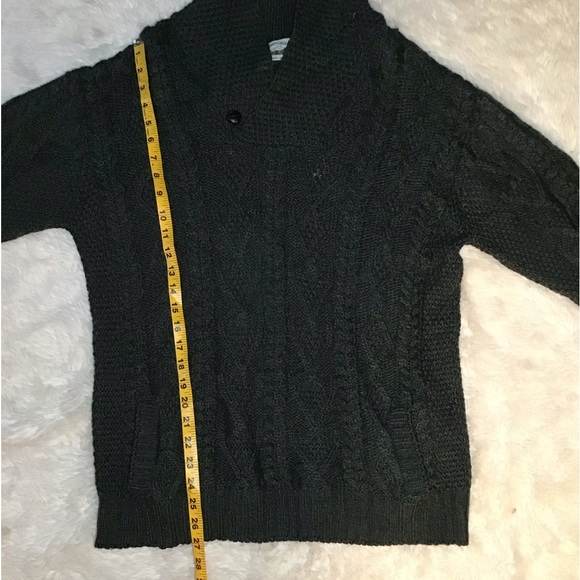 Arancrafts merino wool green chunky knit sweater size large - Picture 6 of 7